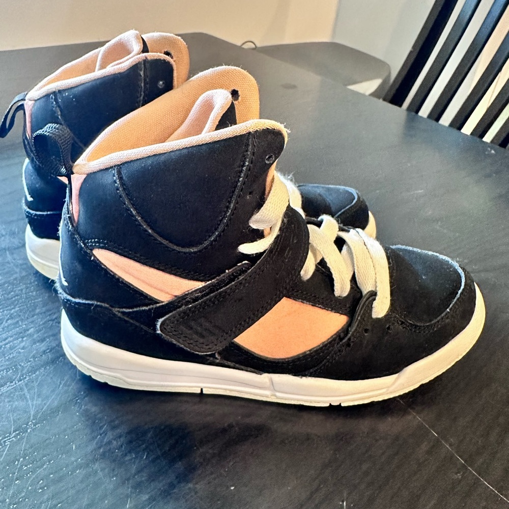 Kids Jordan Flight 45 High IP GS Black and Rose Gold